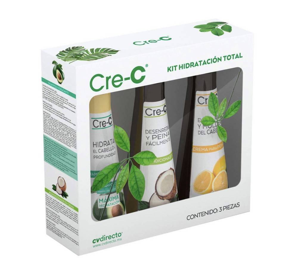 Paquete CRE-C Shampoo De Aguacate 250ML + Crema Para Peinar 250ML + Acondicionador 250ML